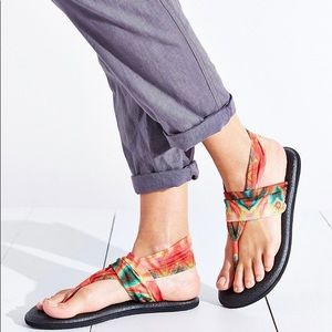 Sanuk Multi-Color Tie-Dye Strap Sandals